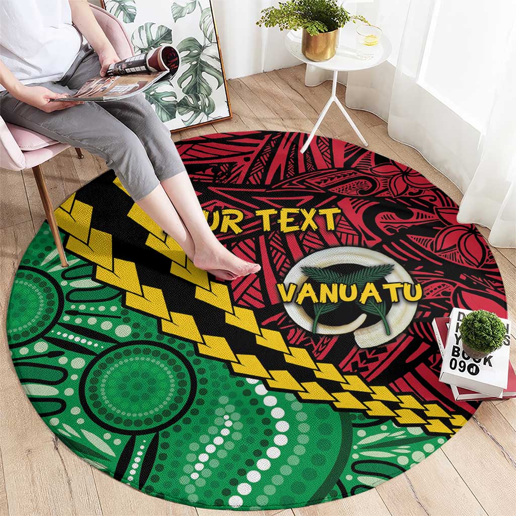 Vanuatu Personalized Tribal Round Carpet Aboriginal Inspired Mix Style - Aussie Hoodie