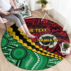 Vanuatu Personalized Tribal Round Carpet Aboriginal Inspired Mix Style - Aussie Hoodie