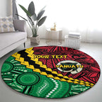 Vanuatu Personalized Tribal Round Carpet Aboriginal Inspired Mix Style - Aussie Hoodie