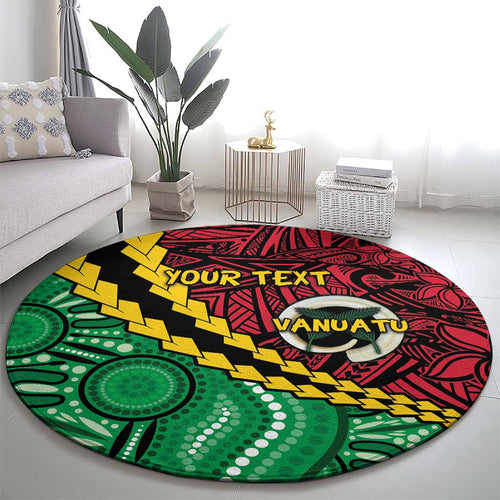 Vanuatu Personalized Tribal Round Carpet Aboriginal Inspired Mix Style - Aussie Hoodie