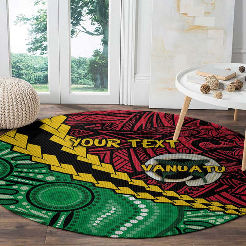 Vanuatu Personalized Tribal Round Carpet Aboriginal Inspired Mix Style - Aussie Hoodie