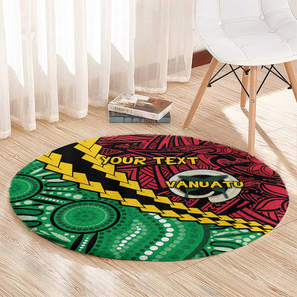 Vanuatu Personalized Tribal Round Carpet Aboriginal Inspired Mix Style - Aussie Hoodie