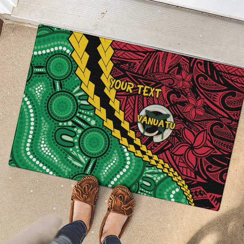 Vanuatu Personalized Tribal Rubber Doormat Aboriginal Inspired Mix Style - Aussie Hoodie
