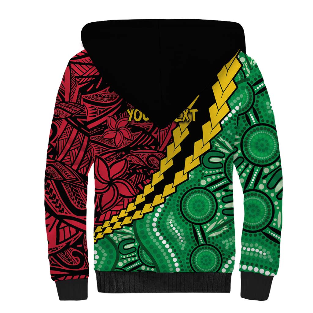 Vanuatu Personalized Tribal Sherpa Hoodie Aboriginal Inspired Mix Style - Aussie Hoodie