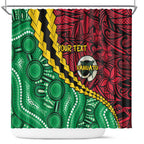 Vanuatu Personalized Tribal Shower Curtain Aboriginal Inspired Mix Style - Aussie Hoodie