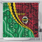 Vanuatu Personalized Tribal Shower Curtain Aboriginal Inspired Mix Style - Aussie Hoodie