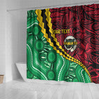 Vanuatu Personalized Tribal Shower Curtain Aboriginal Inspired Mix Style - Aussie Hoodie