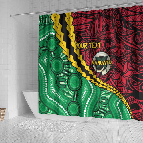 Vanuatu Personalized Tribal Shower Curtain Aboriginal Inspired Mix Style - Aussie Hoodie