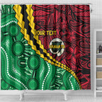 Vanuatu Personalized Tribal Shower Curtain Aboriginal Inspired Mix Style - Aussie Hoodie