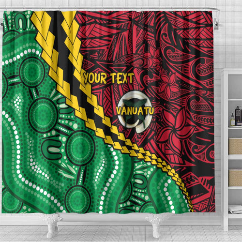 Vanuatu Personalized Tribal Shower Curtain Aboriginal Inspired Mix Style - Aussie Hoodie