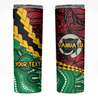 Vanuatu Personalized Tribal Skinny Tumbler Aboriginal Inspired Mix Style - Aussie Hoodie