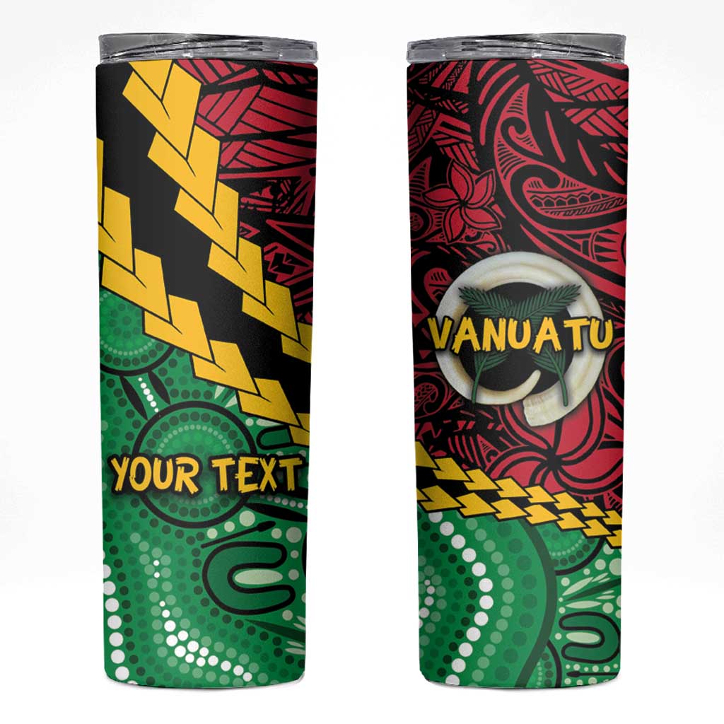 Vanuatu Personalized Tribal Skinny Tumbler Aboriginal Inspired Mix Style - Aussie Hoodie