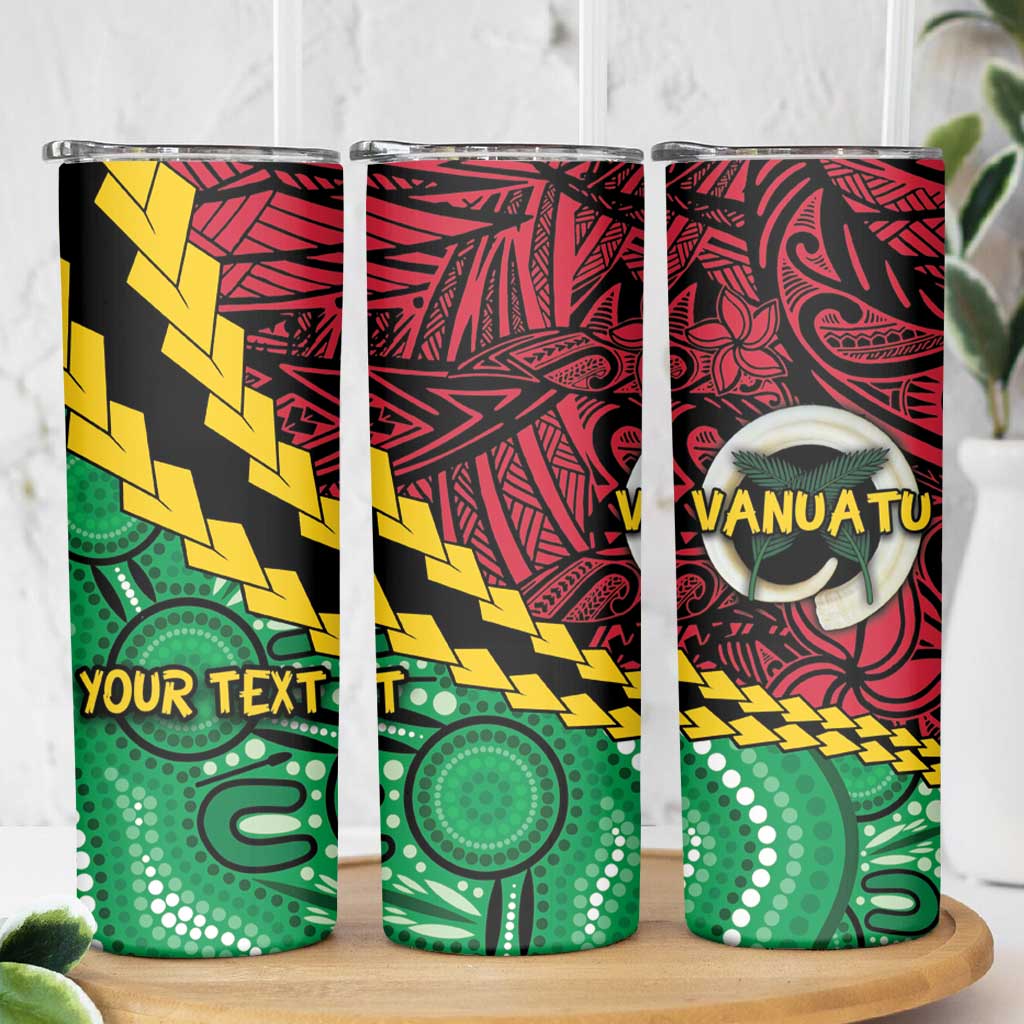 Vanuatu Personalized Tribal Skinny Tumbler Aboriginal Inspired Mix Style - Aussie Hoodie