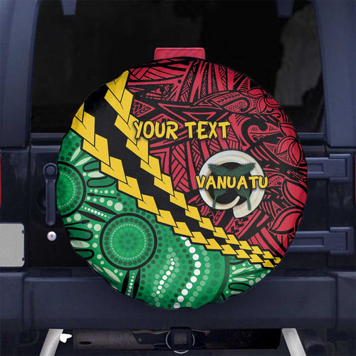 Vanuatu Personalized Tribal Spare Tire Cover Aboriginal Inspired Mix Style - Aussie Hoodie