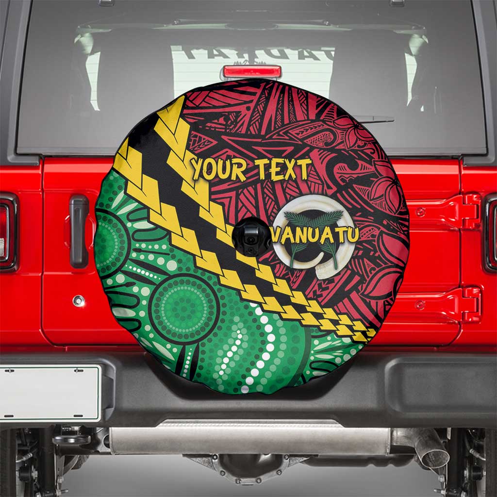 Vanuatu Personalized Tribal Spare Tire Cover Aboriginal Inspired Mix Style - Aussie Hoodie