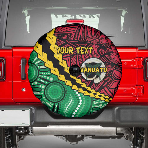 Vanuatu Personalized Tribal Spare Tire Cover Aboriginal Inspired Mix Style - Aussie Hoodie