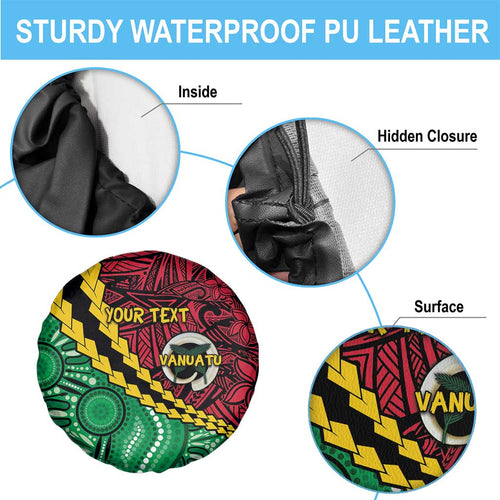 Vanuatu Personalized Tribal Spare Tire Cover Aboriginal Inspired Mix Style - Aussie Hoodie