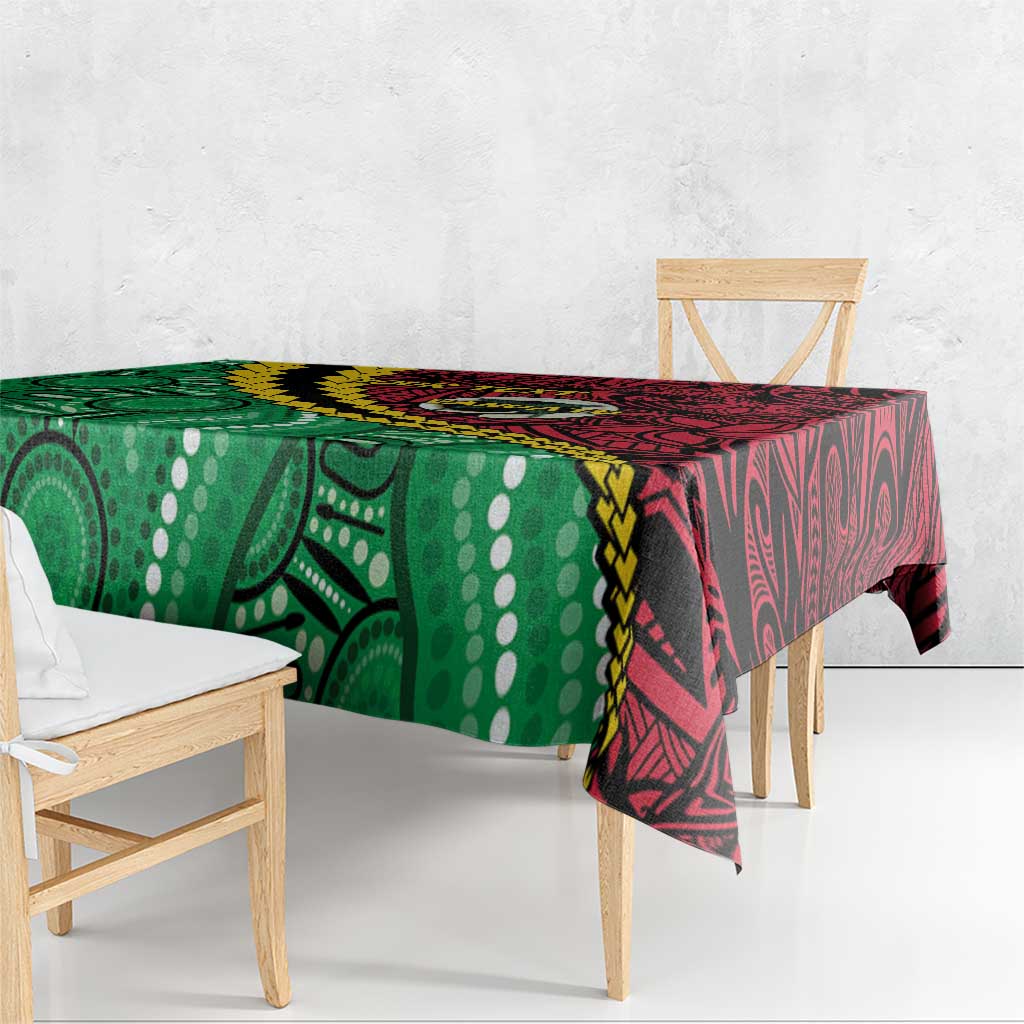 Vanuatu Personalized Tribal Tablecloth Aboriginal Inspired Mix Style - Aussie Hoodie