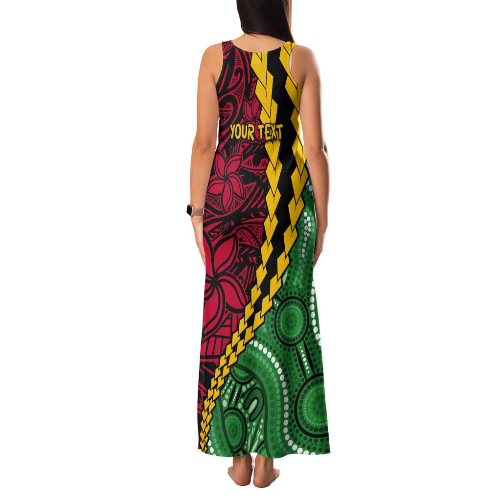 Vanuatu Personalized Tribal Tank Maxi Dress Aboriginal Inspired Mix Style - Aussie Hoodie