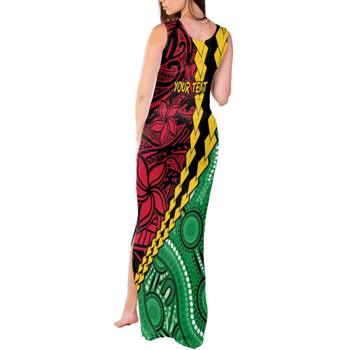 Vanuatu Personalized Tribal Tank Maxi Dress Aboriginal Inspired Mix Style - Aussie Hoodie