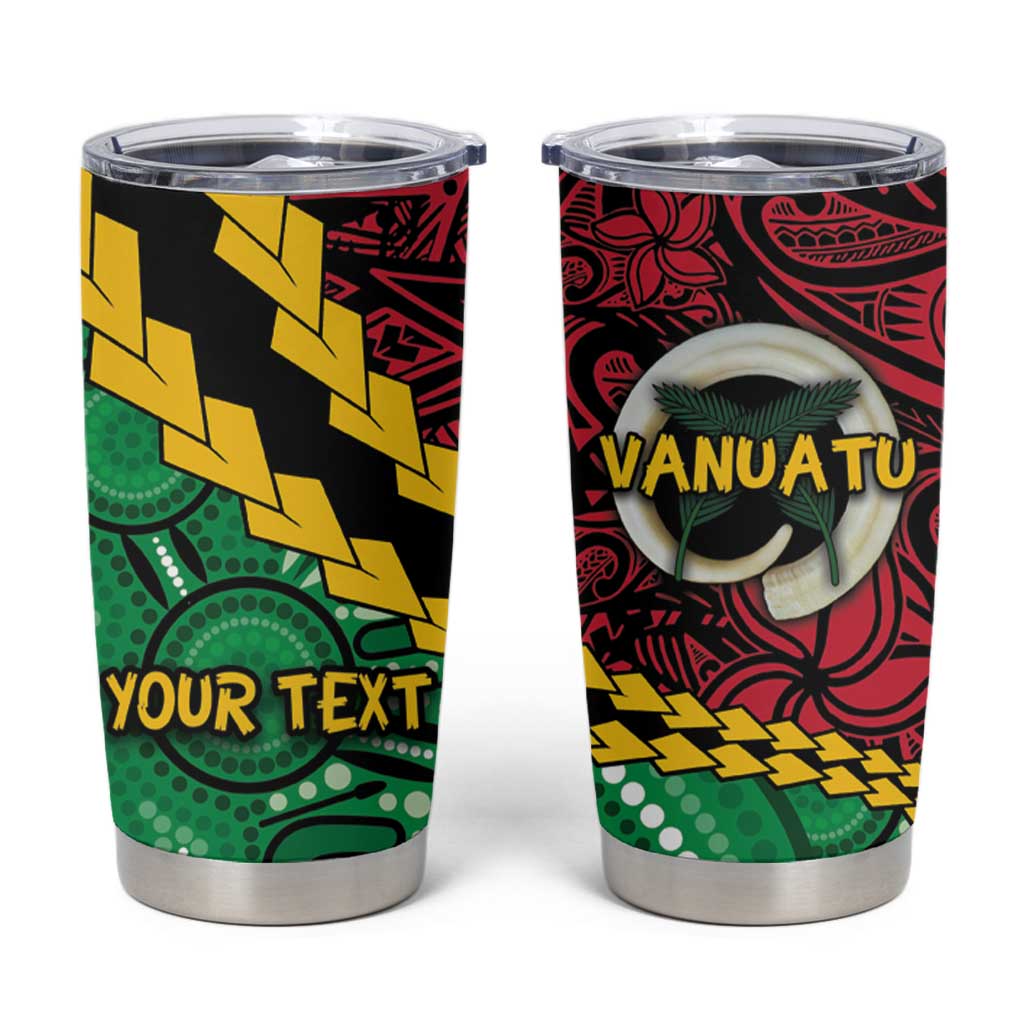 Vanuatu Personalized Tribal Tumbler Cup Aboriginal Inspired Mix Style - Aussie Hoodie