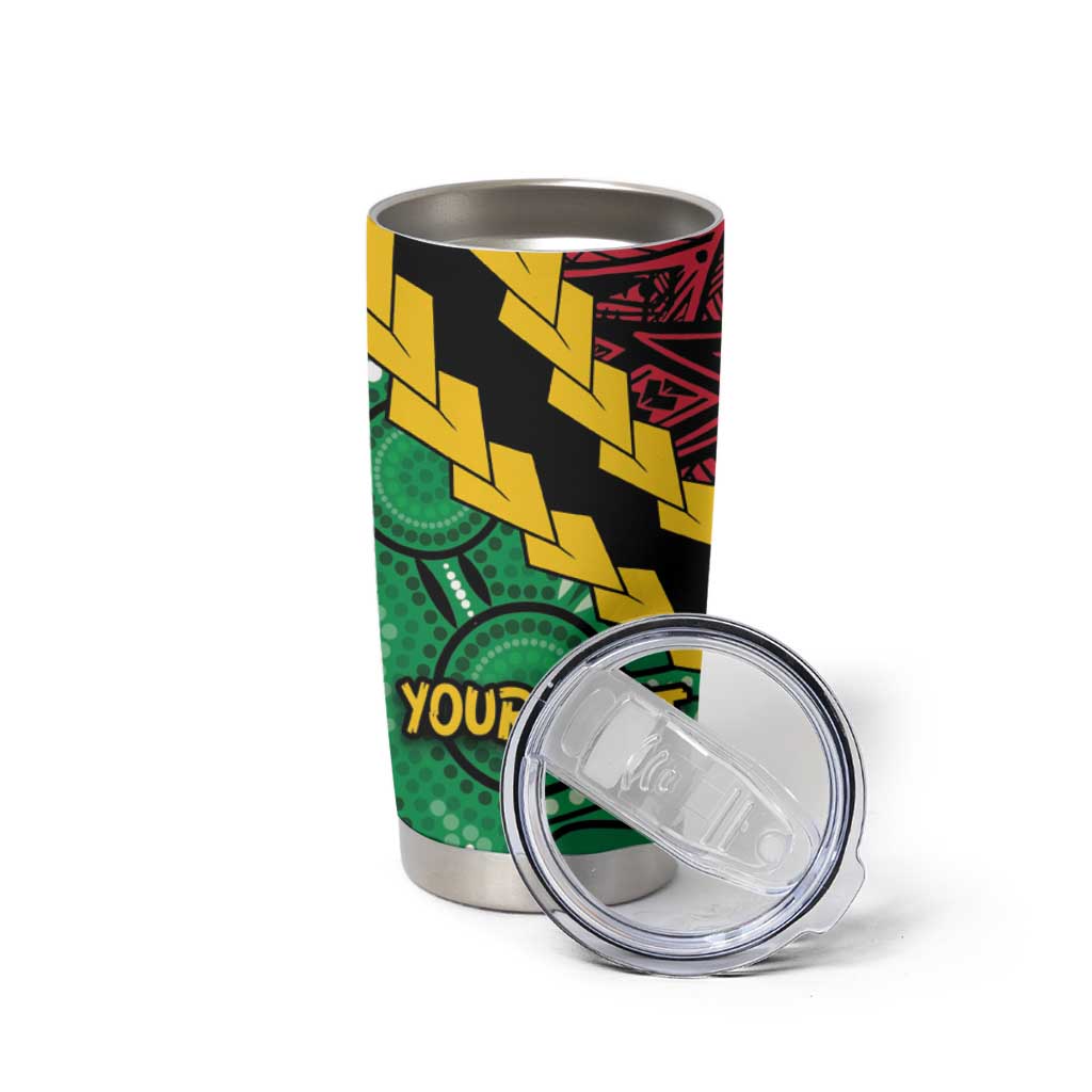 Vanuatu Personalized Tribal Tumbler Cup Aboriginal Inspired Mix Style - Aussie Hoodie