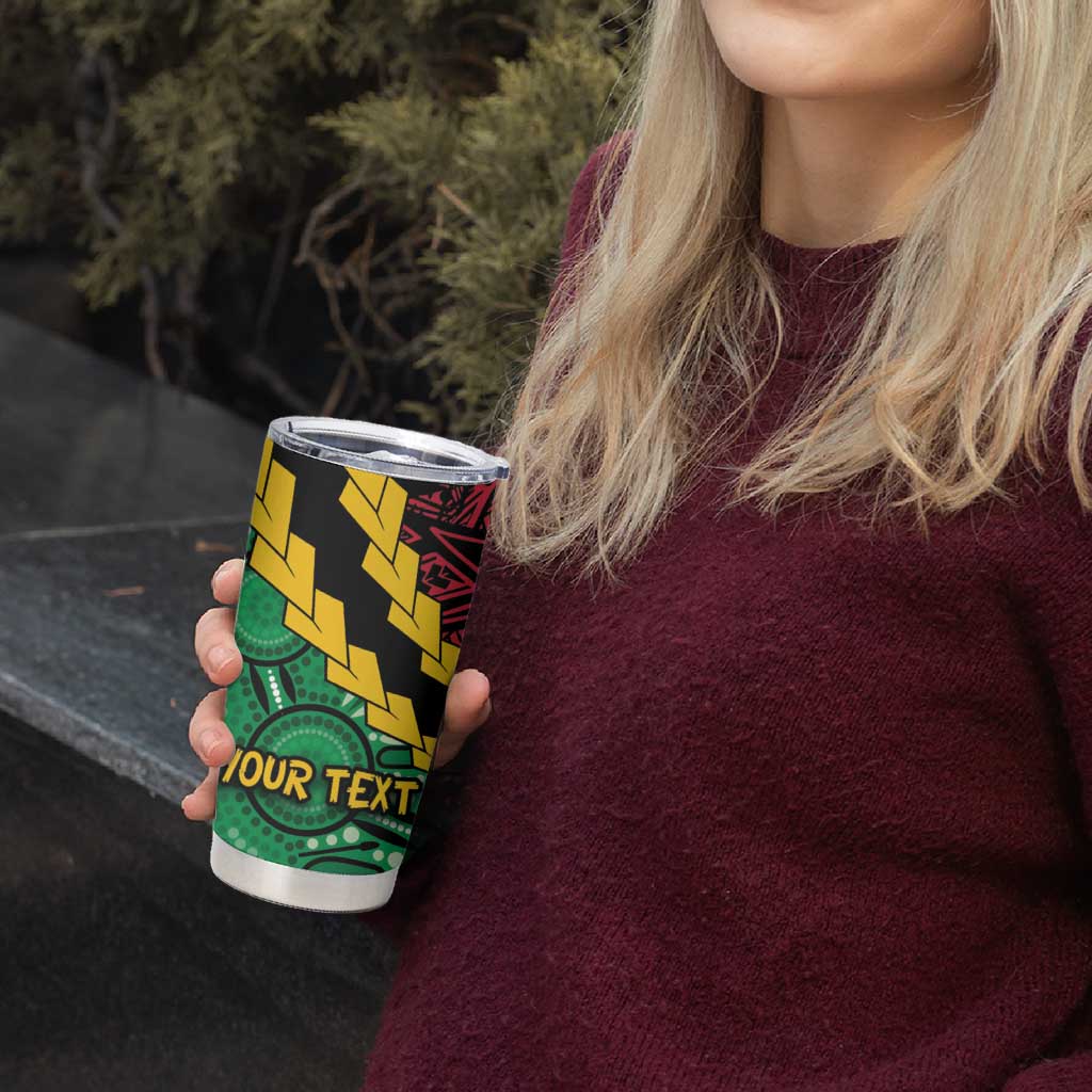 Vanuatu Personalized Tribal Tumbler Cup Aboriginal Inspired Mix Style - Aussie Hoodie