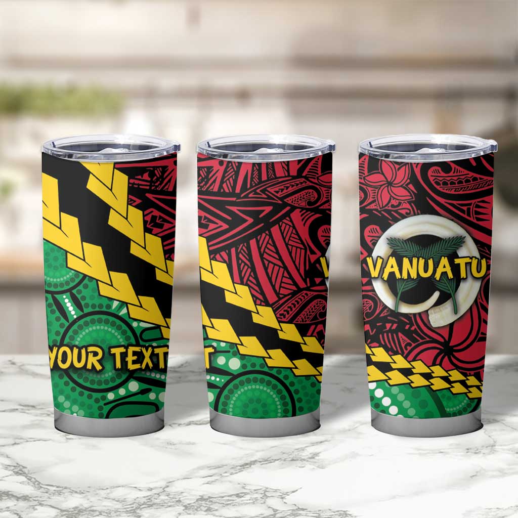 Vanuatu Personalized Tribal Tumbler Cup Aboriginal Inspired Mix Style - Aussie Hoodie