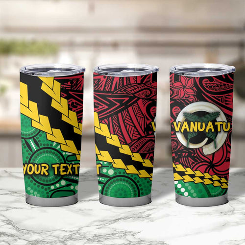 Vanuatu Personalized Tribal Tumbler Cup Aboriginal Inspired Mix Style - Aussie Hoodie