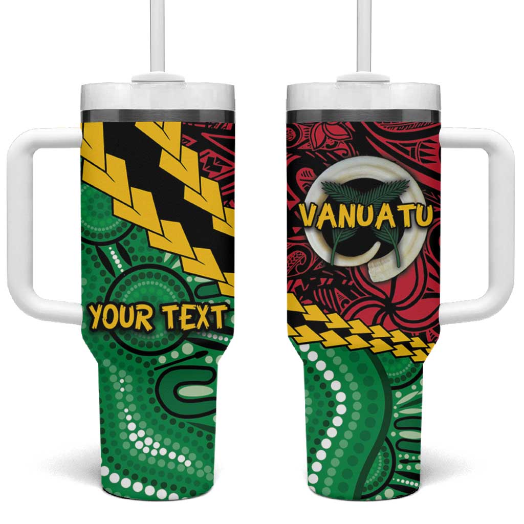Vanuatu Personalized Tribal Tumbler With Handle Aboriginal Inspired Mix Style - Aussie Hoodie