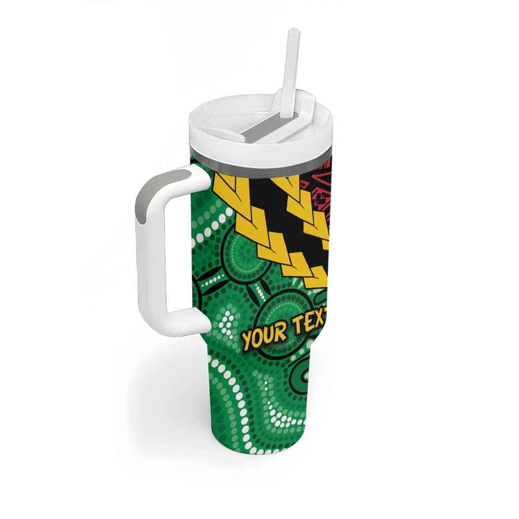 Vanuatu Personalized Tribal Tumbler With Handle Aboriginal Inspired Mix Style - Aussie Hoodie