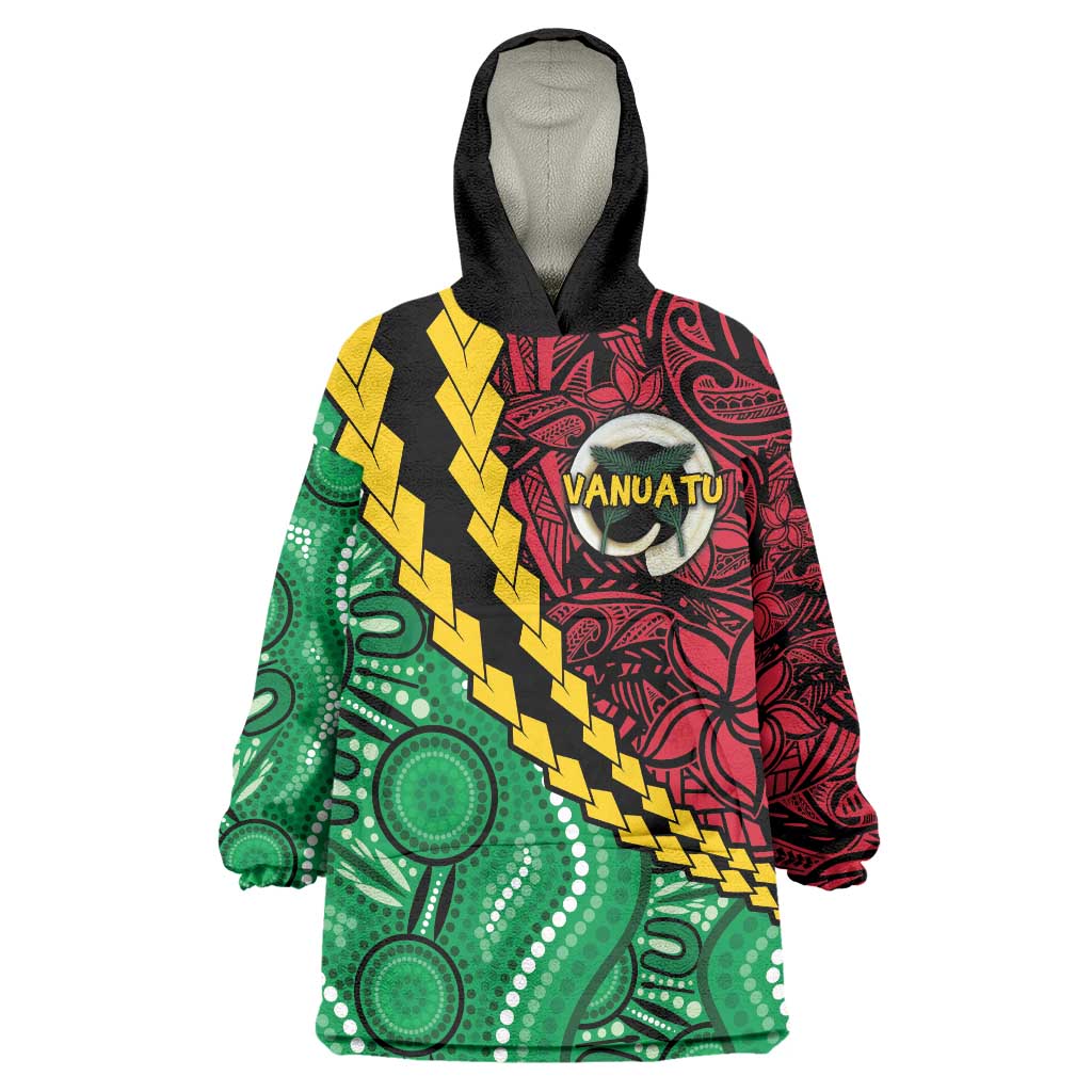 Vanuatu Personalized Tribal Wearable Blanket Hoodie Aboriginal Inspired Mix Style - Aussie Hoodie