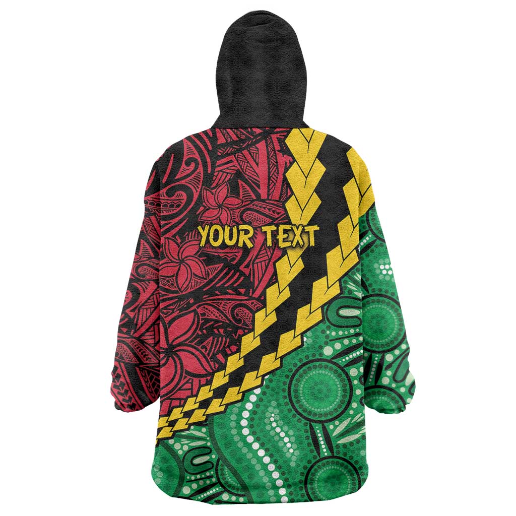 Vanuatu Personalized Tribal Wearable Blanket Hoodie Aboriginal Inspired Mix Style - Aussie Hoodie