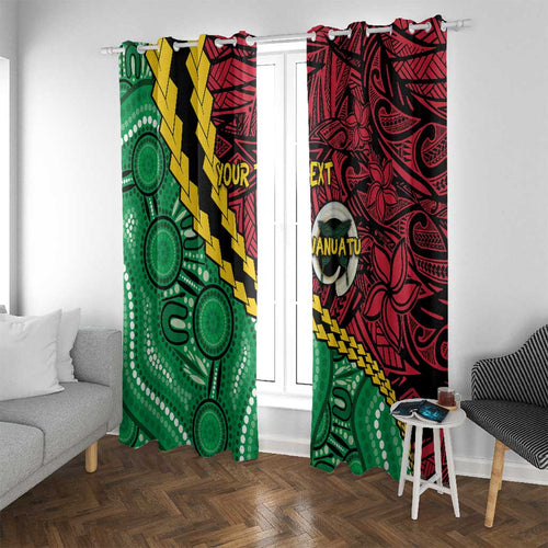 Vanuatu Personalized Tribal Window Curtain Aboriginal Inspired Mix Style - Aussie Hoodie