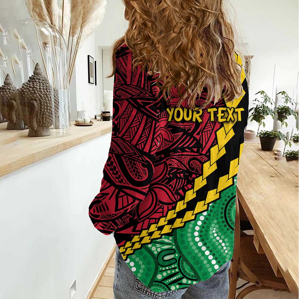 Vanuatu Personalized Tribal Women Casual Shirt Aboriginal Inspired Mix Style - Aussie Hoodie