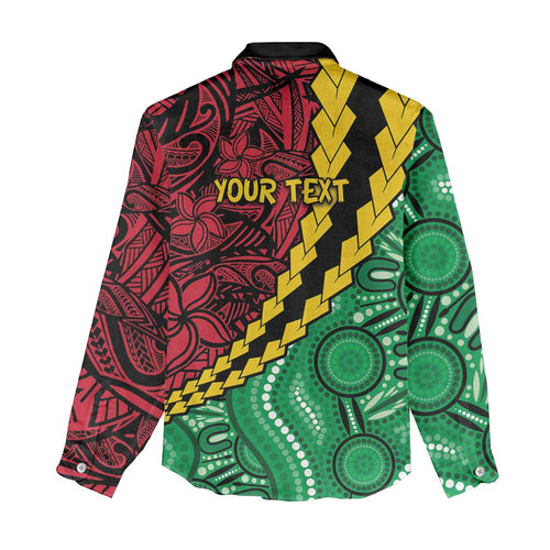 Vanuatu Personalized Tribal Women Casual Shirt Aboriginal Inspired Mix Style - Aussie Hoodie