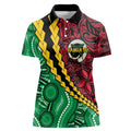Vanuatu Personalized Tribal Women Polo Shirt Aboriginal Inspired Mix Style - Aussie Hoodie