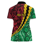 Vanuatu Personalized Tribal Women Polo Shirt Aboriginal Inspired Mix Style - Aussie Hoodie