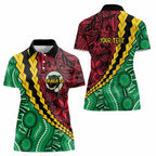 Vanuatu Personalized Tribal Women Polo Shirt Aboriginal Inspired Mix Style - Aussie Hoodie