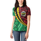 Vanuatu Personalized Tribal Women Polo Shirt Aboriginal Inspired Mix Style - Aussie Hoodie