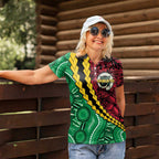Vanuatu Personalized Tribal Women Polo Shirt Aboriginal Inspired Mix Style - Aussie Hoodie