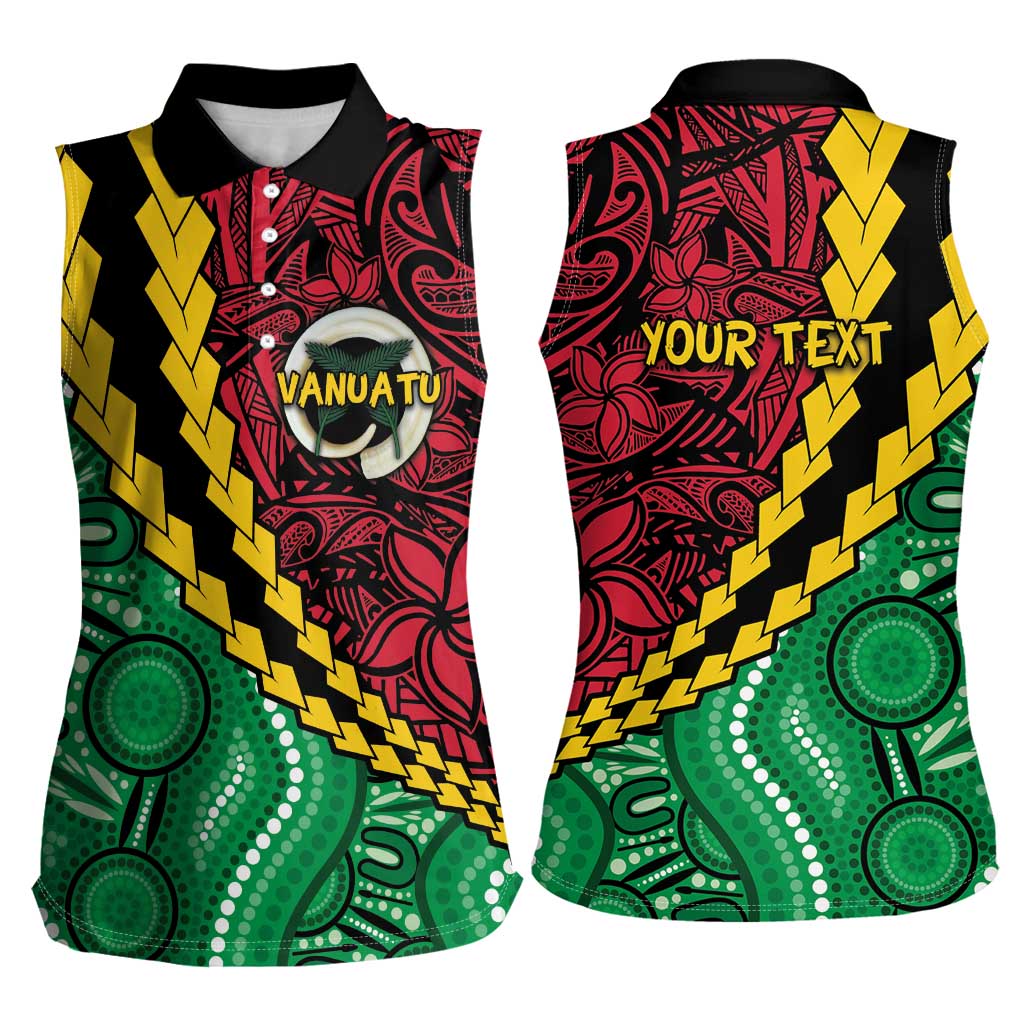 Vanuatu Personalized Tribal Women Sleeveless Polo Shirt Aboriginal Inspired Mix Style - Aussie Hoodie