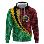 Vanuatu Personalized Tribal Zip Hoodie Aboriginal Inspired Mix Style - Aussie Hoodie