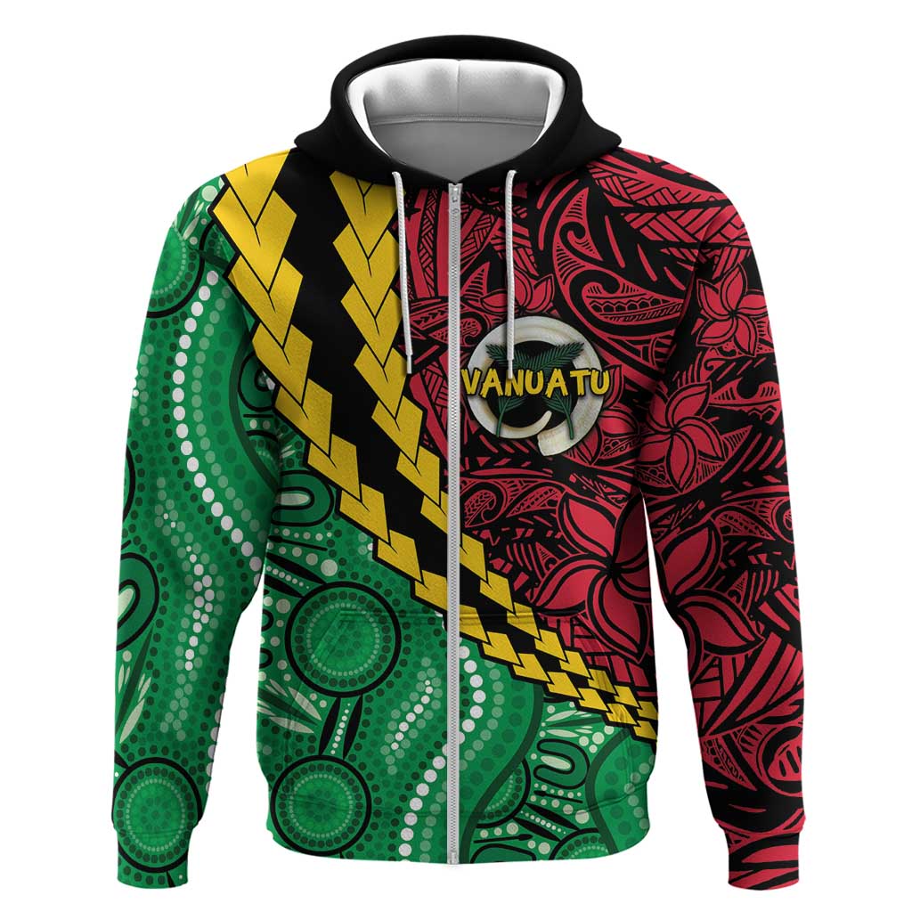 Vanuatu Personalized Tribal Zip Hoodie Aboriginal Inspired Mix Style - Aussie Hoodie