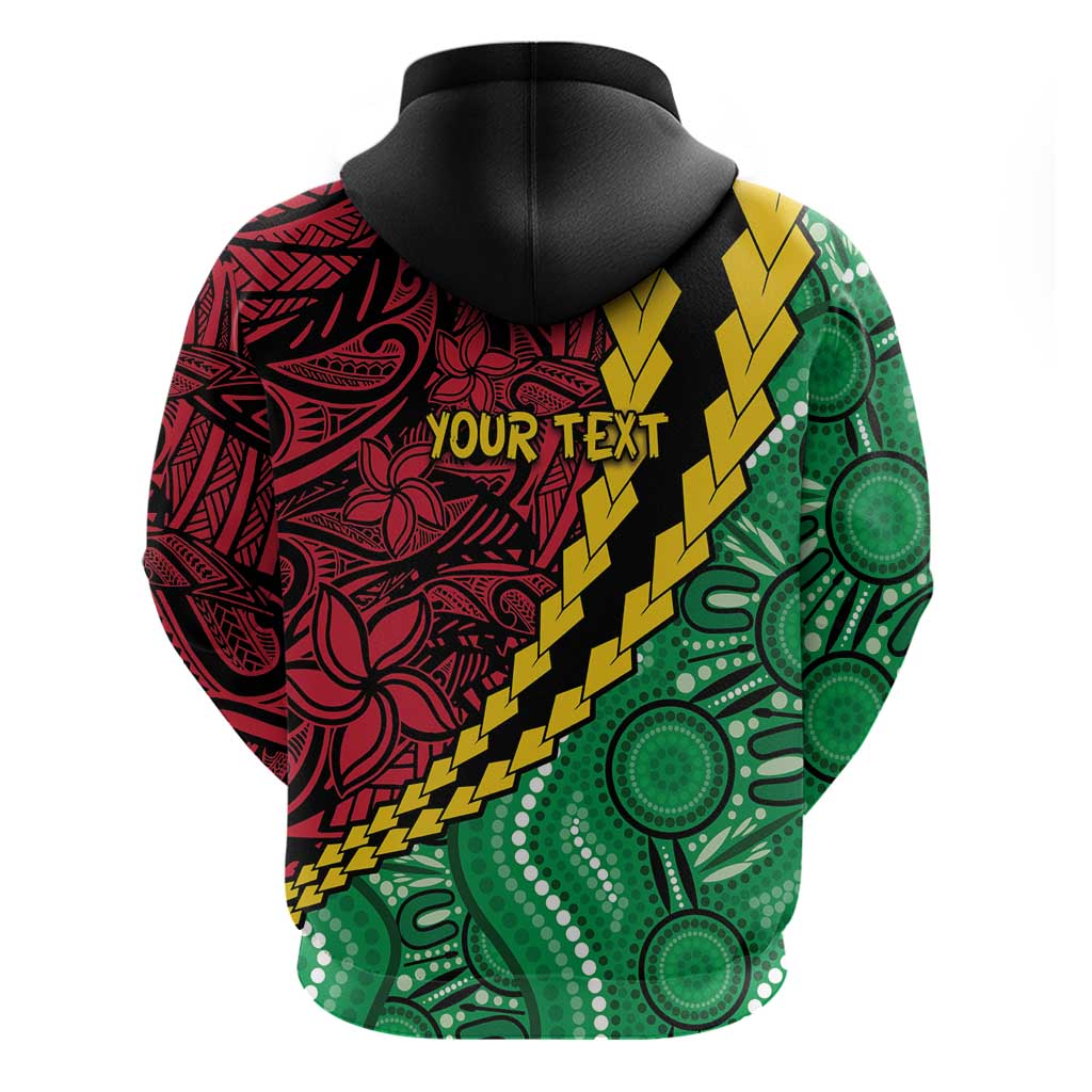 Vanuatu Personalized Tribal Zip Hoodie Aboriginal Inspired Mix Style - Aussie Hoodie