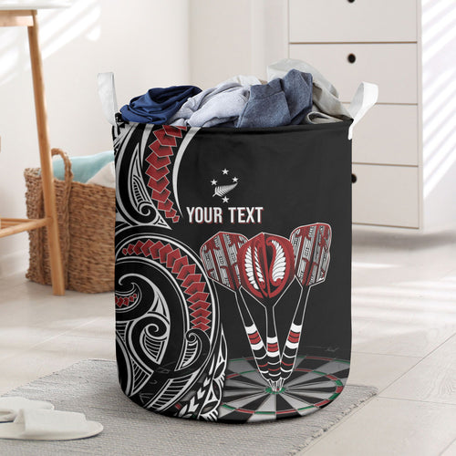 New Zealand Darts Personalized Hei Manaia Laundry Basket Classic Kowhaiwhai