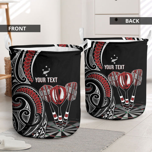 New Zealand Darts Personalized Hei Manaia Laundry Basket Classic Kowhaiwhai