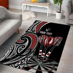 New Zealand Darts Personalized Hei Manaia Area Rug Classic Kowhaiwhai