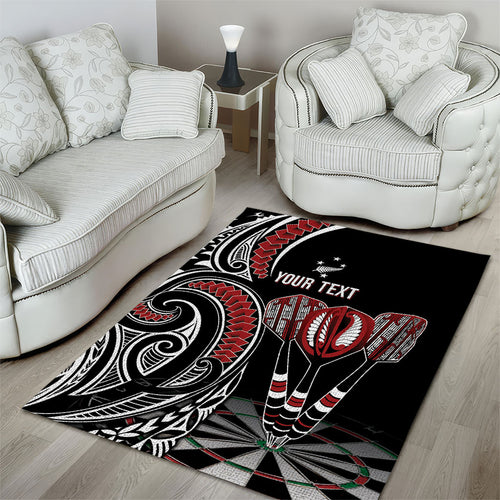 New Zealand Darts Personalized Hei Manaia Area Rug Classic Kowhaiwhai