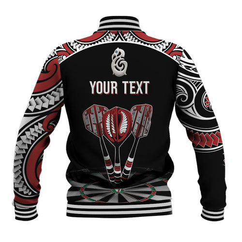 New Zealand Darts Personalized Hei Manaia Baseball Jacket Classic Kowhaiwhai